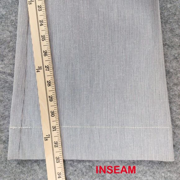 Ann Taylor LOFT Sz 6 Original Flare Pants Gray Pinstripe Cotton Blend Trousers - Picture 6 of 11